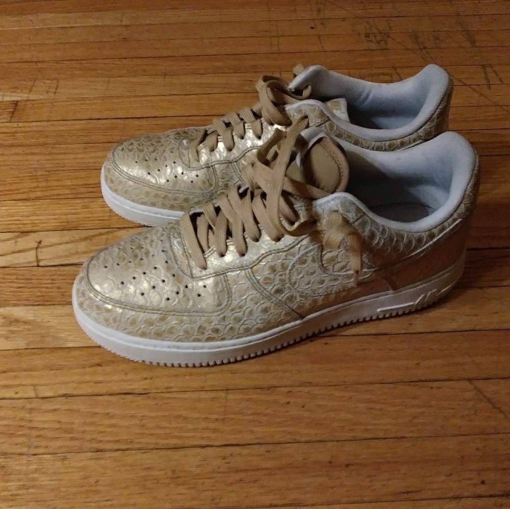 Gold Snakeskin Pattern Nikes